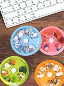 1pc Weekly Pill Organizer, 1 Compartment Per Day, Moisture-Proof 7 Day Pill Box, Portable Travel Medicine Organizer For Vitamins, Fish Oil Supplements, Fits All Pill Sizes 7 Compartments Daily Pill Box Travel Small Portable Case Fish Oil Supplements Vitamins Organizer Travel Essentials Travel Accessories Vacation Summer Holiday Back To School