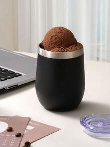 便携式大容量保温杯，简约多色杯，真空保温杯适合日常使用、礼物、聚会、办公室、咖啡、果汁、牛奶、苏打水等饮品，回到学校 - 黑色 - 查看 7