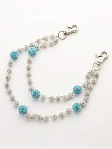 1 Stück modische Straßen Hip-Hop künstliche Kristall Strass Kugel Doppelschicht Taillenkette, handgemachte Körperkette für Männer und Frauen, geeignet für den täglichen Gebrauch