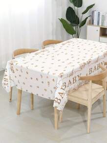 1 Stück 130*220cm, "Hey Baby Boho Babe" Duschthema Tischdecke, "Oh Baby" Text braun Blumen Umrandung Dekorationsmuster Gender Enthüllungsparty Einweg-Tischdecke, Babymoon Party Deko Tischdecke, Willkommen Baby Party Deko, Gender Enthüllungsparty Zubehör, Baby Dusche Geschenk, Babe Dusche Deko, Gender Enthüllungsparty Deko, Küchendekoration, Gender Enthüllungsparty Gastgeschenk