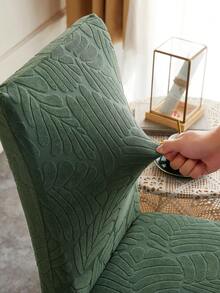 1pc Abstract Pattern Solid Color L-Shaped Chair Cover, Home Goods, Dust-Proof Elastic, Nordic Modern Style, Minimalist Versatile, One-Piece Design, Seat Cover, Chair Slipcover, Suitable For Living Room, Dining Room, Bedroom, Home Decor - Green - View 2