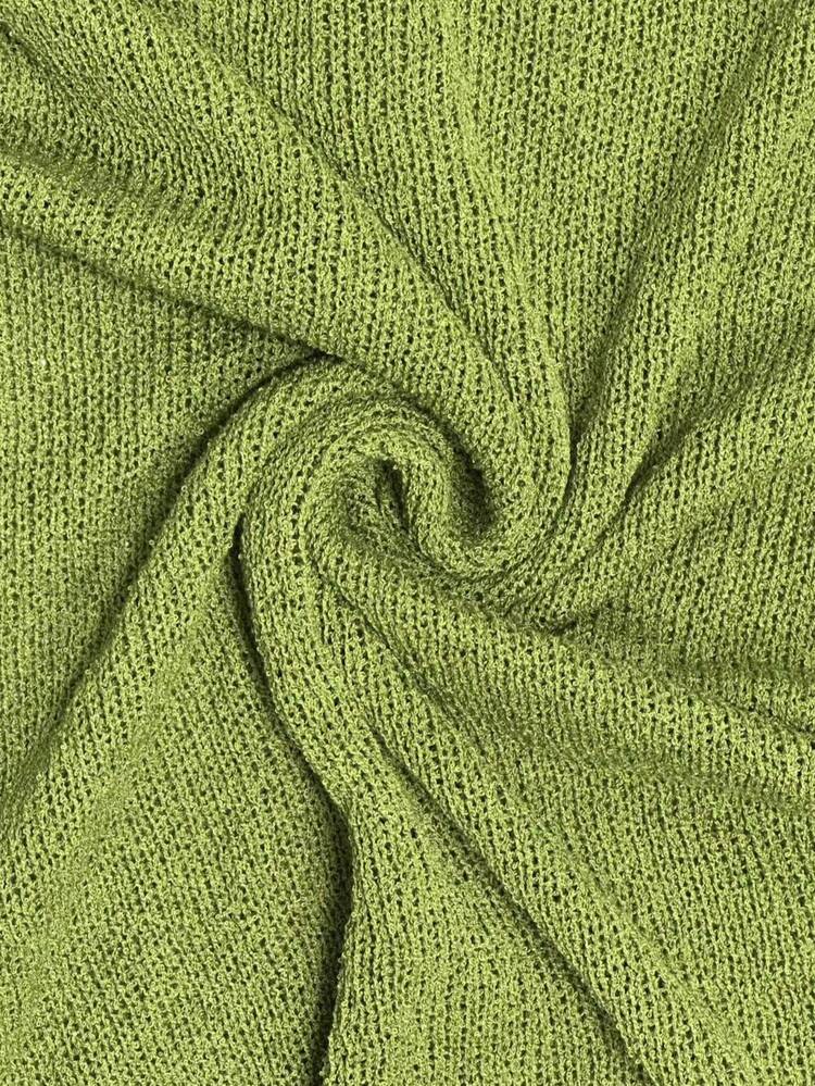 Fashionable & Elegant Loose Knitted Shawl Cardigan, Lightweight & Breathable, Oversized Design, Suitable For Women, Spring/Summer Casual Wear, Leisure Travel, Beach, Versatile - Green - View 10