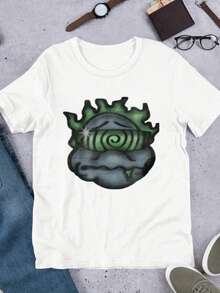 1pcs Hypnotic Spiral Men's Funny TShirts   Graphic Tees 100% Pure Cotton Ideal Choice For Casual Wear - White - View 1