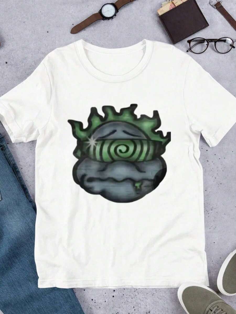 1pcs Hypnotic Spiral Men's Funny TShirts Graphic Tees 100% Pure Cotton Ideal Choice For Casual Wear - White - View 1