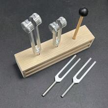Ear Cleaning Professional Tuning Forks Therapy Set - 128Hz, 512Hz, 432Hz, 256Hz Yoga And Meditation Body-Weight Tuning Forks - Frequency Relaxation Device With Suspension Frame