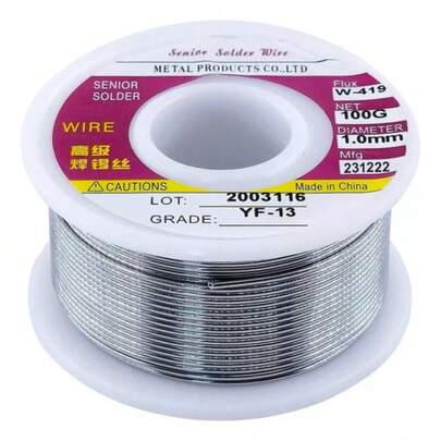 Bobina de soldadura de aleación de estaño y plomo 60/40 de 100 g y 1 mm, 60Sn/40Pb, para soldadura electrónica.
