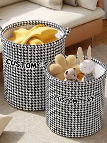Custom Name Text Foldable Clothes Bucket Storage Basket Bathroom Storage Basket Toys Clothing Storage Basket Laundry Basket Bag Sundries Basket