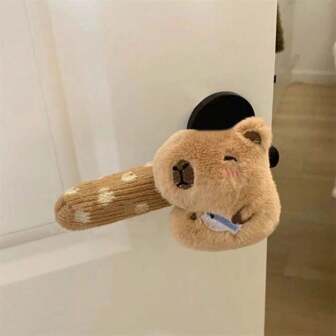 1/2件可爱水豚加厚门把手保护套防盗浴室儿童门锁防静电卧室手套防撞把手通用