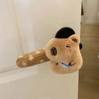 1/2pcs Cute Capybara Thickened Door Handle Protective Cover Anti-Theft Bathroom Children's Door Lock Anti-Static Bedroom Gloves Bump Handle Universal