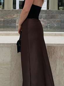 Jeta Ari Solid Elegant High Waist Maxi Mermaid Skirt