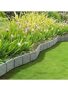 Easy To Install Pe Plastic Garden Edging Kit With Sturdy Anchors - Lawn Boundaries For Landscape And Lawn Separation - Multicolor - View 8
