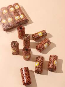 nicovaer 1 Pack Of 8 Rolls, Total 120pcs Trash Bags, 15pcs/Roll, Orange Leopard Print, Portable Pet Waste Poop Bag, & Thick Waste Bags Suitable For Pet Outdoor Activities - Multicolor - View 6