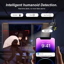 5MP Smart Home Security Camera Wireless With Color Night Vision, Two-Way Audio, Motion Tracking And App Control - 黑色4pcs - 查看 8