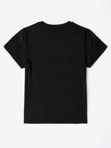 Camiseta de manga corta y cuello redondo informal y casual de uso diario, con estampado gráfico de expedición Esquie Clair Obscur, para mujer de talla grande