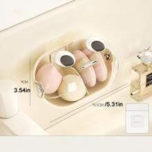 Boîte de rangement pour cosmétiques, accrocher au mur pour la maison, sans perforation, étanche et anti-poussière. Boîte de rangement multifonctionnelle pour houppettes et éponges de beauté