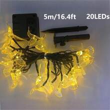 20 Luzes de LED Solares em Forma de Beija-flor, Luzes Decorativas Multicoloridas para Jardim, Quintal, Cerca, Economia de Energia, À Prova D'água, 8 Modos de Iluminação, Controle por Botão, Decoração de Quintal para Festas