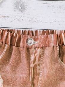 Summer Girls Casual Heart Print Pants (Not Denim Material)