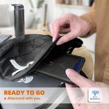 BULLIANT Men Wallet, Slim Leather Wallet Front Pocket Card Holder Gift For Men 11 Slots RFID Blocking - Đen4766 - Xem 5