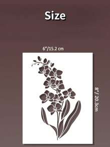 1pc Reusable Orchid Flower Stencil 6x8 - Suitable For Fabric, Tattoo Stencil,Henna Stencils,Art Supplies,Painting, Wood, Glass, And DIY Crafts. Perfect For Wall Art, T-Shirts, Home Decor, Paintings, Handicrafts, Ideal For Painting, Spray Painting, And Graffiti. Milky White PET Painting Templates, School Supplies,Back To School