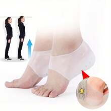 2pcs/Pair 0.98/1.77inch Multi-Layer Invisible Silicone Half Insole Cushion, Comfortable Breathable Height Increasing Insoles, Anti-Slip Heel Protective Inserts, Suitable For All Kinds Of Shoes To Increase Height And Protect Heels