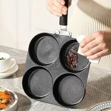 Ein 4-Tassen Antihaft-Gusseisen-Pfanne, geeignet zum Braten von Eiern, Pfannkuchen und Burgern - eine vielseitige stromfreie Frühstückspfanne ideal zum Braten, Andünsten und Zubereiten von Pizza-Desserts, perfekt für den Einsatz zu Hause und im Restaurant.