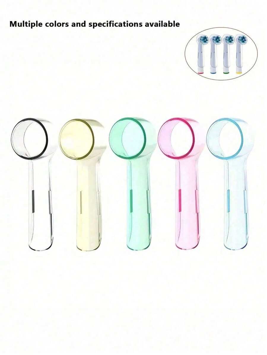 Set de 5 cubiertas de plástico para cabezal de cepillo de dientes, cubierta protectora universal duradera de plástico para uso en viajes y en el hogar, diseño transparente higiénico para cabezal de cepillo de dientes eléctrico