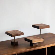 1 Piece Wooden Jewelry Organizer,10X10CM Walnut Bracelet Necklace Display Stand,5/9/12CM High Vertical Square Toy Model Rack Shelf,Home Decoration Display Stands