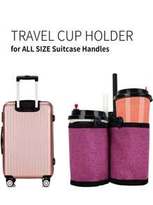 Luggage Handle Storage Bag Drink Bag Cup Holder For Suitcase Water Bottle Protection Sleeve Minimalist Water Cup Storage Bag Gifts For Friend Fits Roll On Suitcase Handles Attachment Holder Suitable For All Suitcase Handles Water Bottle Bag For Outdoor Travel Accessories Travel Essentials Summer Vacation Back To School Holiday