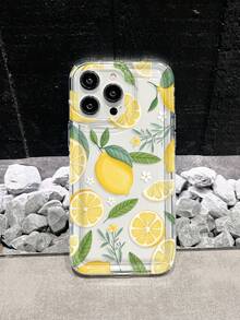 高品质透明手机壳，带有黄色花朵和柠檬设计，防震防刮保护套，兼容 Apple 16、11、12、13、14、15 Pro Max Plus、XR、16 Pro Max 和 Galaxy S10、S20、S21、A53 5G、A50、S21 Ultra、A32 5G，是送给朋友的理想礼物，防水防摔