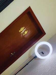 2mm Acrylic Mirrored Bathroom Signage Sign For Company Decoration - Gold - View 1