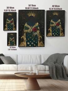 1pc African American Wall Art Kings And Queens Canvas Prints Woman Poster Gold Crown Painting Home Wall Decor Unframed