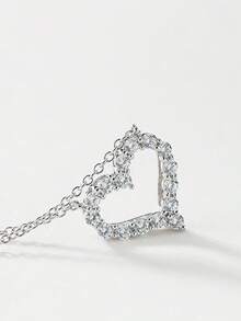 rainonme 1 件优雅 0.48 克拉莫桑石项链，女士纯银精美珠宝吊坠，适合日常佩戴，订婚、结婚、周年纪念、生日、圣诞节礼物、特殊场合、春季、银行假日、母亲节礼物