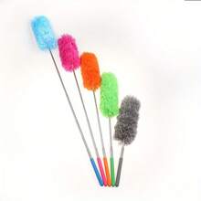 1pc Microfiber Dusting Brush - Non-Feather, Non-Scratch Bendable Head, Stainless Steel Telescopic Handle, Extendable Long Reach - Washable For Ceiling, Fan, Furniture - Ideal For All-Room Cleaning - Perfect Gift For Housewarming & Cleaning Enthusiasts