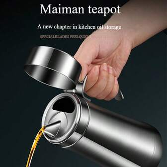 1 件不锈钢油壶和调味料分配器 - 易于清洁的厨房调味品工具（含瓶子）