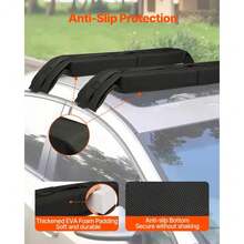 Soft Car Roof Rack Pads 31. 5 Inch Universal Design With Heavy Duty 176LBS Load Capacity For Transport Of Kayaks Surfboards And Luggage - Black - View 6