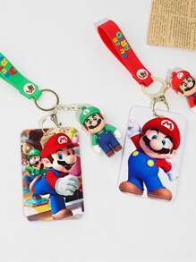 Super Mario Neuer Kartenset, Schlüsselanhänger Zweifunktions-Karte, Studentenessen Karte, Busfahrkarte, Zugangskontrollkarte, Cartoon Schutzhülle, Festdekoration, Festdekorationsmaterial