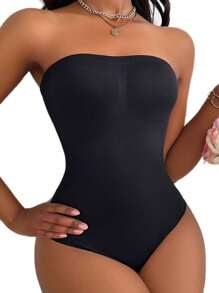 Nahtloser Frauen-Bodysuitumformer mit Taillenkontrolle, Schritt offen, Faltenresistent, formend, flexibler Bodysuittrikot-Romper