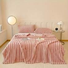 AYD Ultra-Soft Faux Rabbit Fur & Sherpa Throw Blanket - Double-Sided 380GSM Weighted, Hypoallergenic, Machine Washable For Bedroom, Living Room & Camping - Includes Gift Box, All-Season Cozy Home Decor For Adults/Women/Men, Allseason Throw | Contemporary Style | Microfiber Blanket, Fleece Blanket - 粉色 - 查看 4