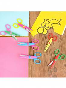 6 Paar Papierscheren mit Kanten, Basterscheren und Scheren, bunte Basterscheren, Kinderscheren, DIY Fotoalbum Sammelalbum
