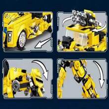 可变形机器人汽车二合一模型积木玩具，适合独立日/圣诞节/万圣节/感恩节/生日礼物