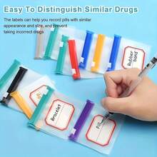 10 Reusable Medicine Pouches - Self-Sealing, Waterproof, Portable Storage Devices With Zipper Closure, Ideal Travel And Daily Organization - Perfect For Storing Pills, Vitamins, And Small Emergency Supplies - Màu sắc ngẫu nhiên - Xem 2
