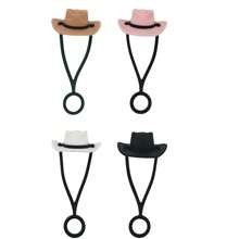 1 /4pcs-Cowboy Hat Straw Head Cover, Silicone Reusable Dust-Proof Straw Cover, Cute Silicone Cup Straw Cover - Protect Straw, Cup Accessory, Silicone Cowboy Hat Straw Cover, Gift For Men And Women, Cute And Funny Straw Cover, Easy To Install.