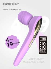Elektrischer Vibrationsmassage-Hammer Pressstick, 4-stufig einstellbarer kabelloser elektrischer Schlagperküssions-Tiefgewebemassagegerät für Nacken, Rücken, Taille, Schulter, Fuß, Muskelrelaxations-Massagegerät für Frauen, Männer ganzer Körper Entspannung, Persönlicher Handmassagegerät mit LED-Anzeige