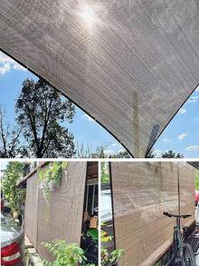 VANDHAM 棕色矩形遮阳帆 - UPF50+ 防水透气防紫外线顶篷，重型户外遮阳篷，适用于花园、露台、庭院和后院（含加固孔眼）