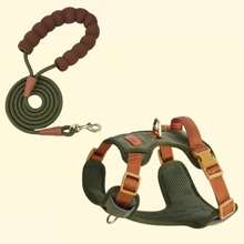 1pc Reflective Pet Harness,Adjustable Webbing Make The Harness Well-Fitting For Dogs,Soft And Breathable Mesh Under The Fabric ,Pick Up The Dog Anytime With The Comfortable Handle