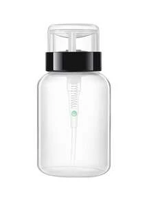 1pc 250ml Transparent Acetone Nail Polish Remover Pump Bottle, Suitable For Facial Cleanser, Toner, Nail Polish Remover, Lip And Eye Makeup Remover - White - View 7