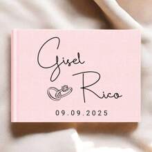 Personalisiertes weißes Hochzeitsgästebuch, rosa Hochzeitsgästebuch, salbeigrünes Gästebuch, individuelles Gästebuch, Verlobungsempfangs-Gästebuch, Hochzeitsjahrestags-Buch, Bridal-Shower-Geschenk, Kunstaktivitäten für Kinder