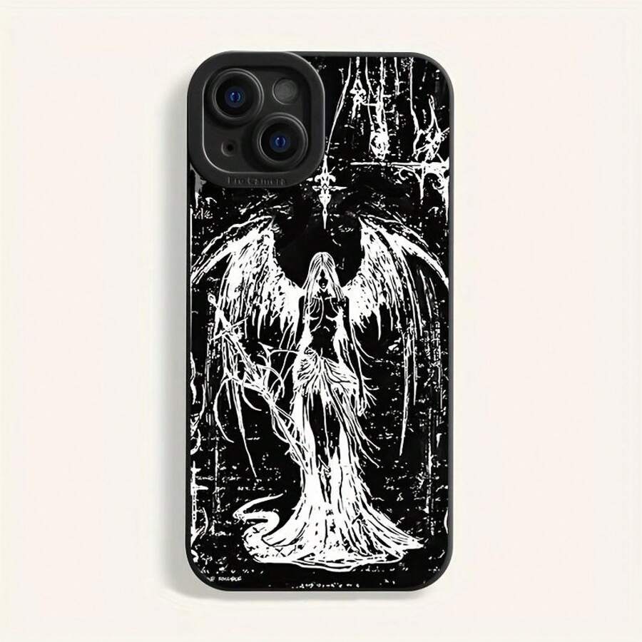 Angel Wings For Apple 15pro/13 Case 14pro Max/12/11/XS Female XR Soft  7/8plus - 黑色 - 查看 1