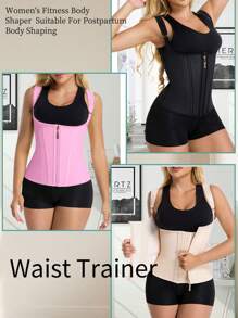 1PC And 2PCS Waist Trainer Corset Vest Zipper Tummy Control Shapewear Breathable Waist Cincher For Women Body Shaper Sport Girdle Adjustable Buttoned Repair Corset Zipper Steel Bone Belly Belt