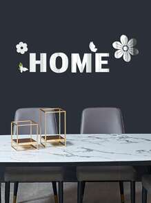 8 pièces Décoration murale acrylique 3D avec miroir et citations inspirantes pour l'entrée, le couloir, la décoration de la pièce. Autocollants personnalisables
